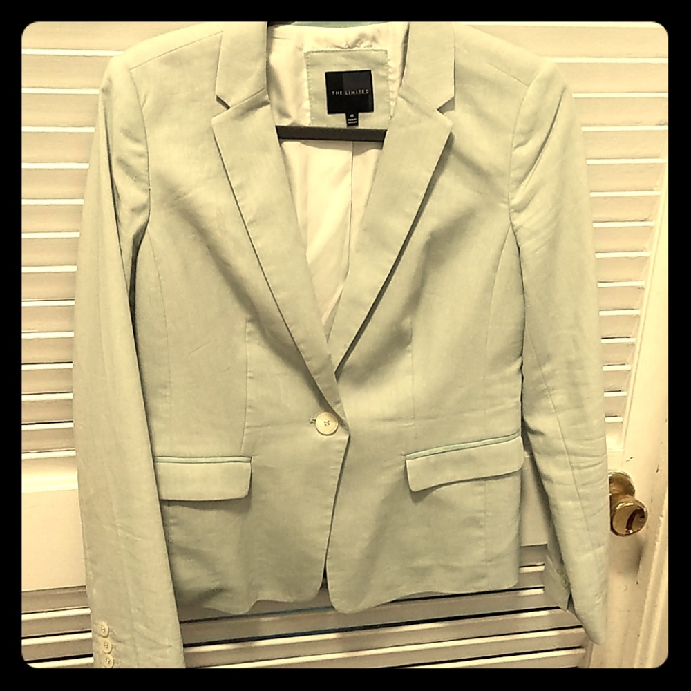 Linen mint green blazer